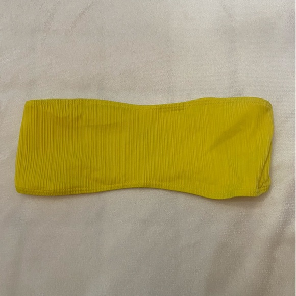 New! Frankie’s Bikini’s *flaw* jean plisse bandeau top strapless 1082 - Picture 2 of 9